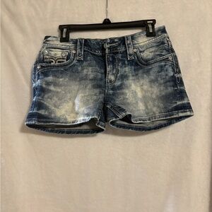 Rock Revival Distressed Blue White Denim Jean Shorts. Excellent condition